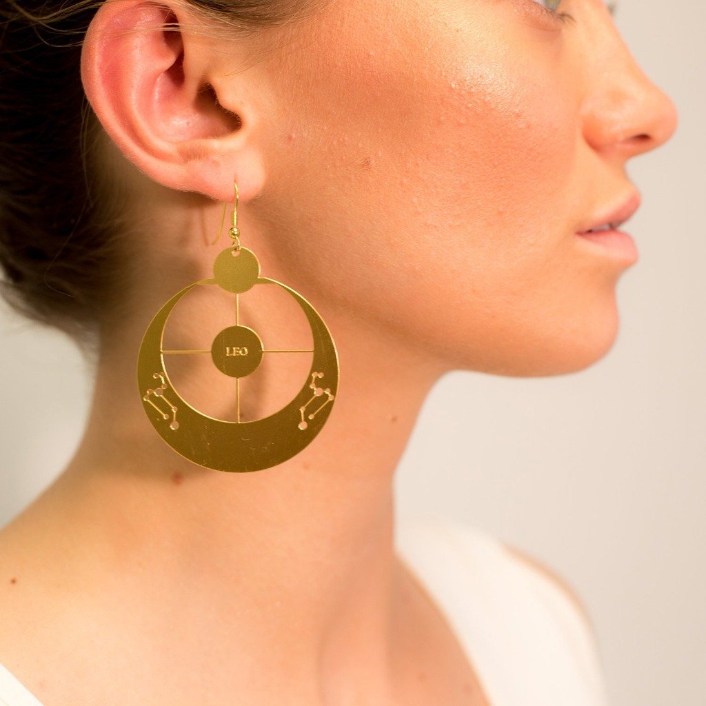 Rael Cohen Statement Zodiac Inspired Leo Earrings In Gold