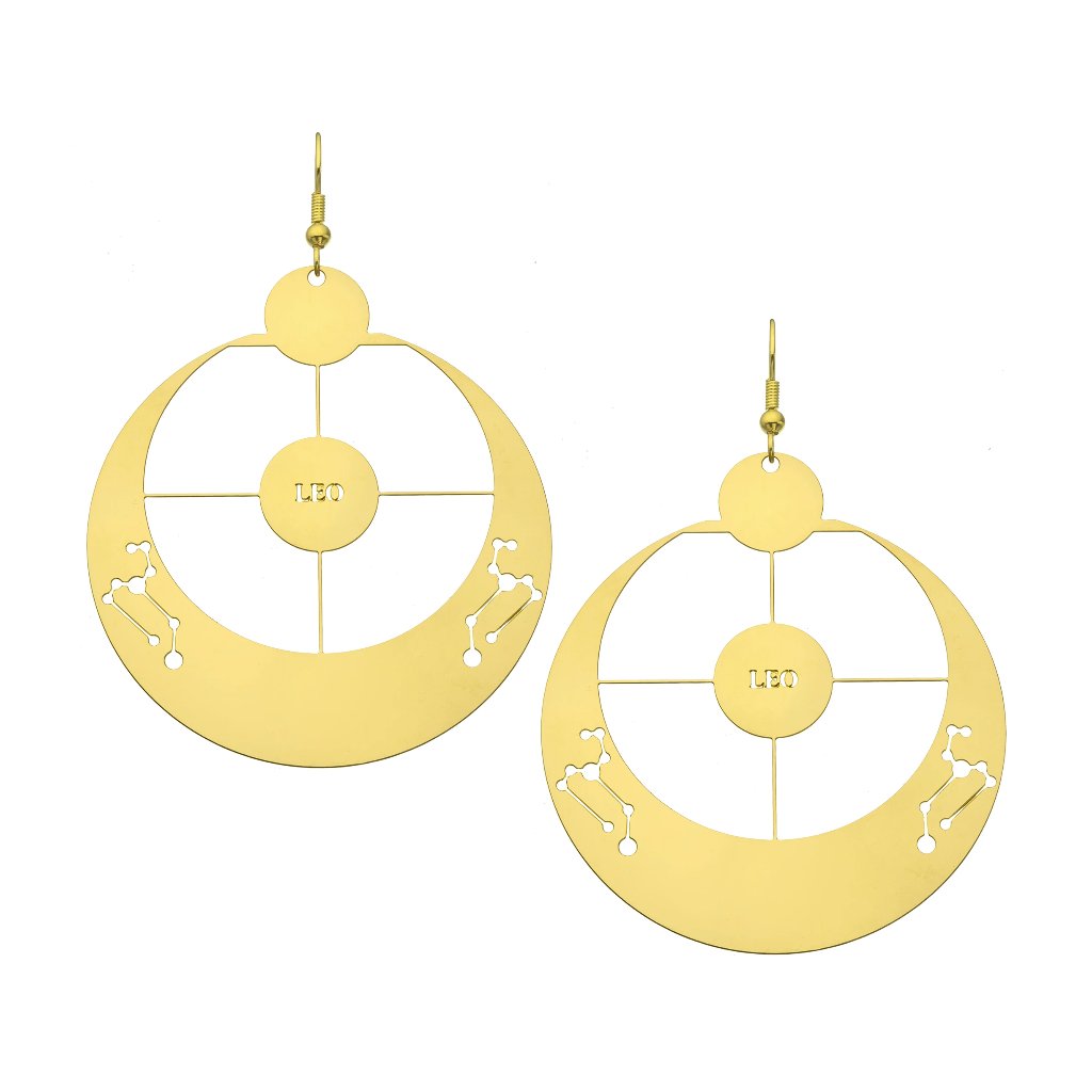 Rael Cohen Statement Zodiac Leo Inspired Earrings In Gold