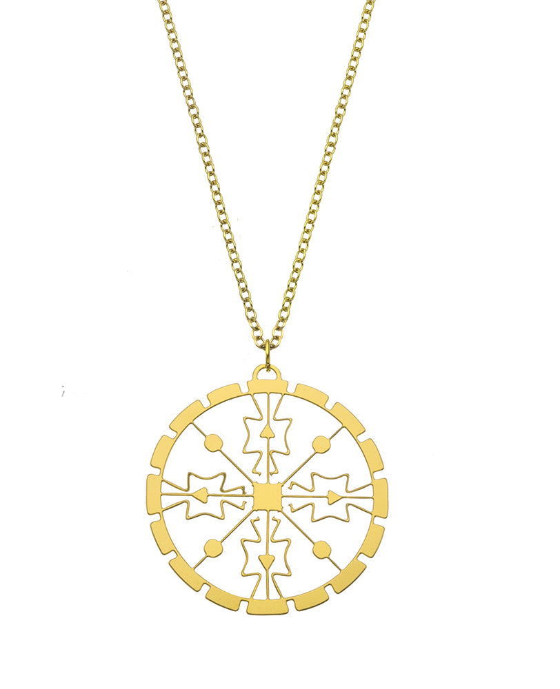 Rael Cohen Mayan Inspired Medicine Wheel Necklace In Gold