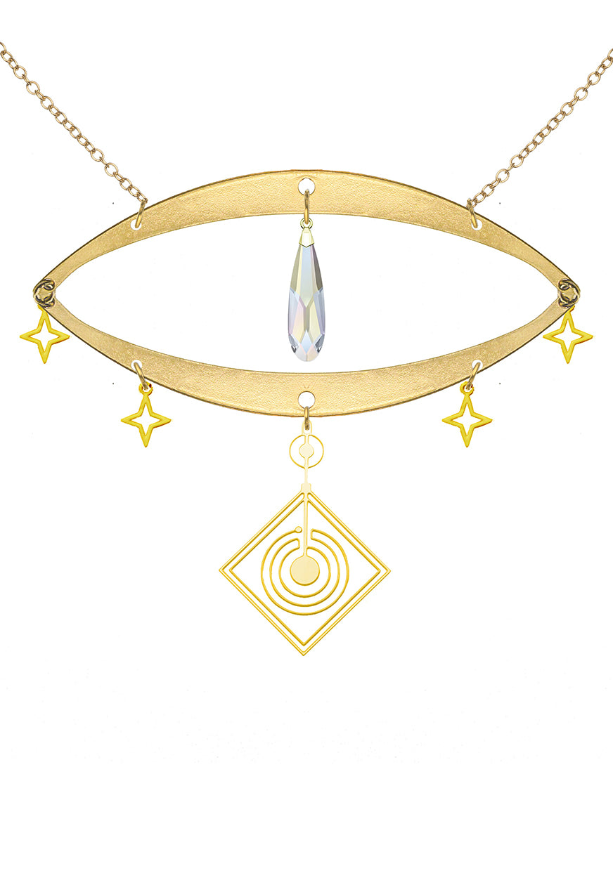 Rael Cohen Evil Eye Inspired Statement Necklace In Gold