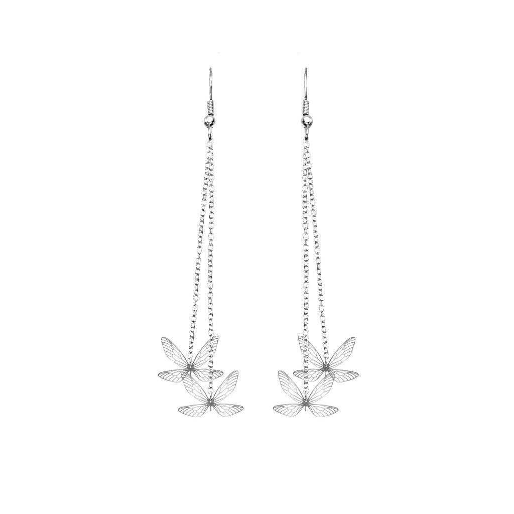 Rael Cohen Butterfly Dainty Charm Earrings In Silver