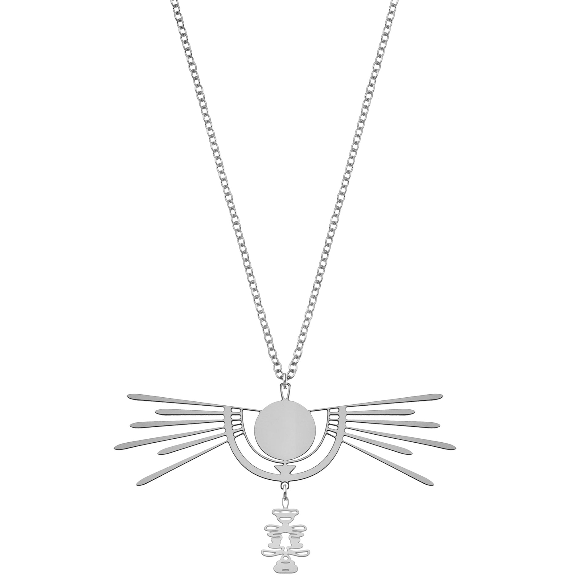 Rael Cohen Rael Cohen Egyptian Inspired RA Symbol Necklace In SIlver