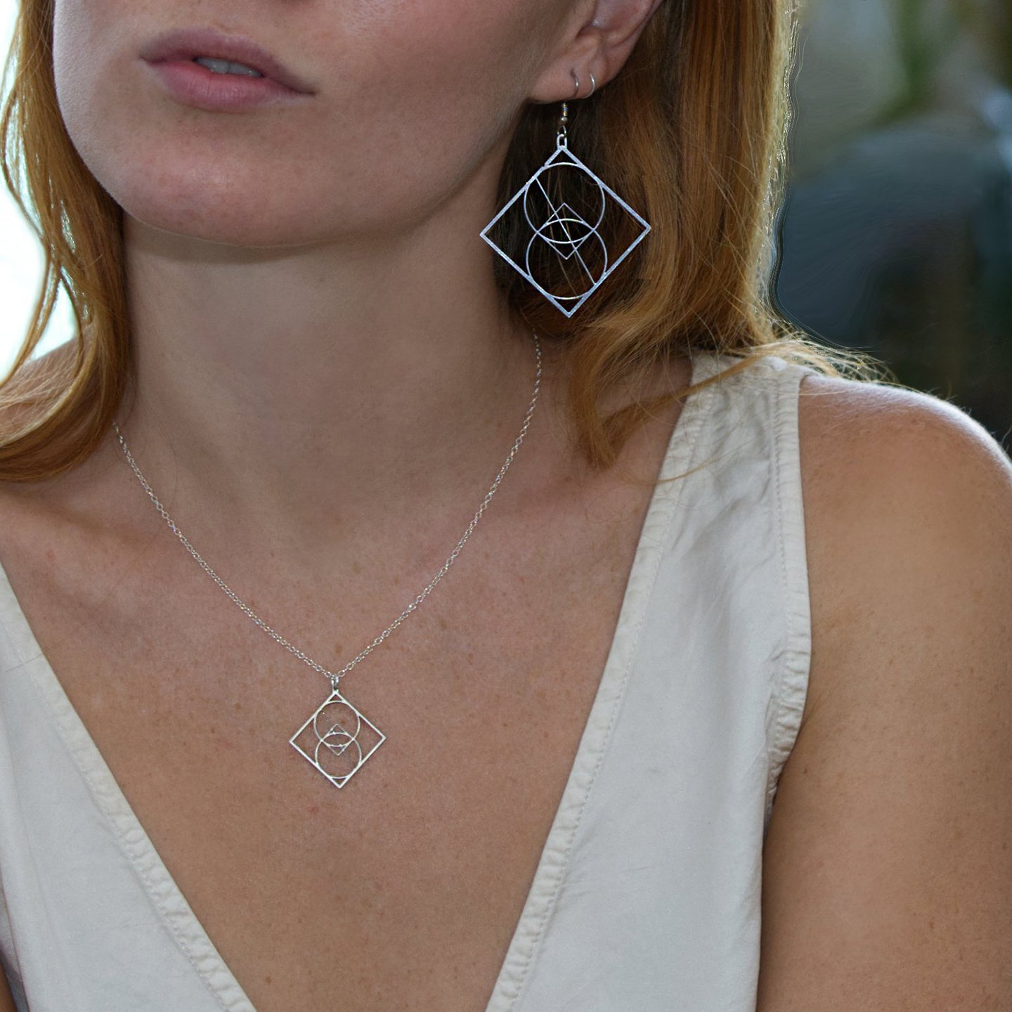 Rael Cohen Vesica Pices Silver Earrings And Necklace Gift Set