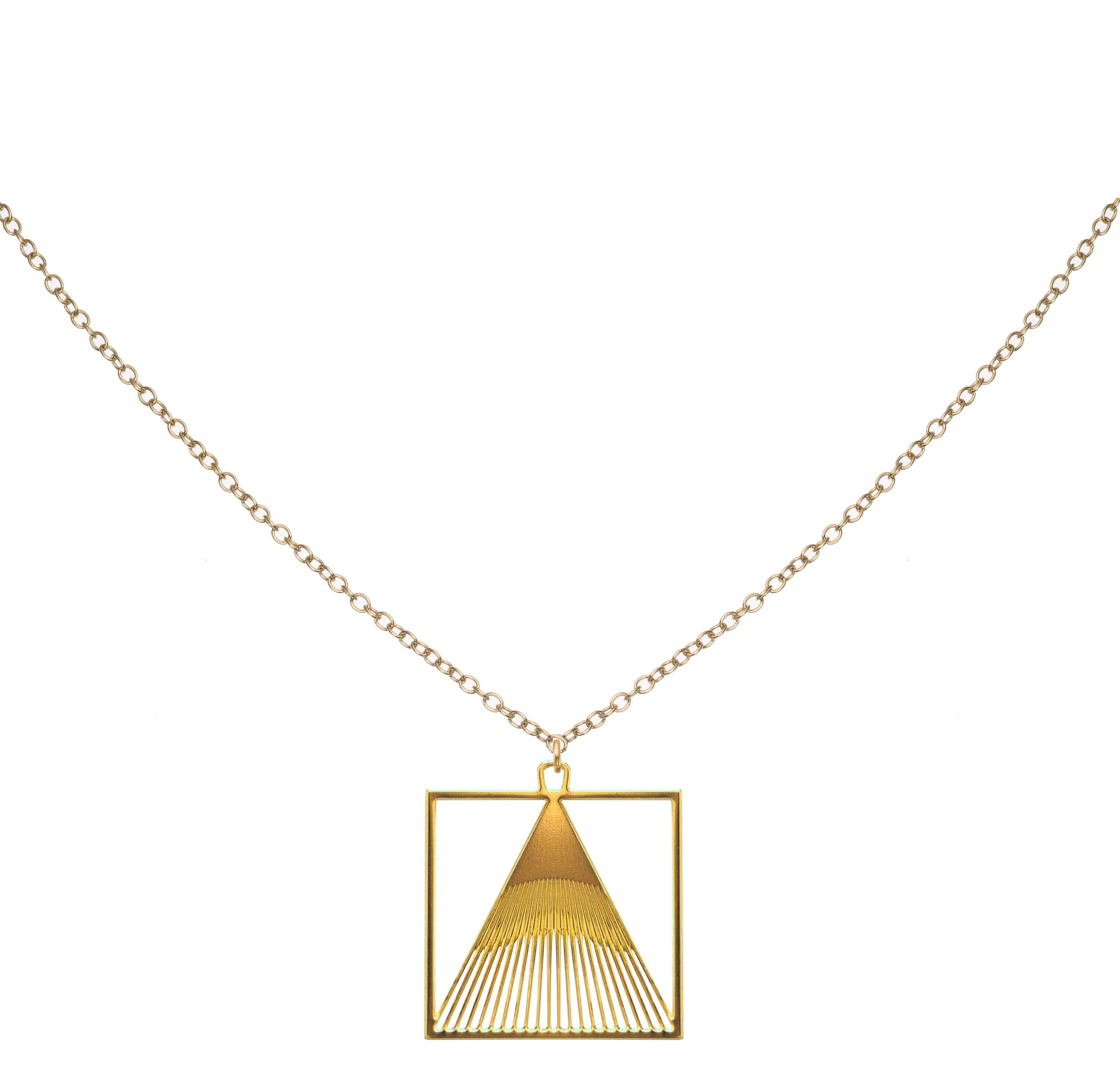 Rael Cohen Modern Pyramid Triangle Necklace In Gold