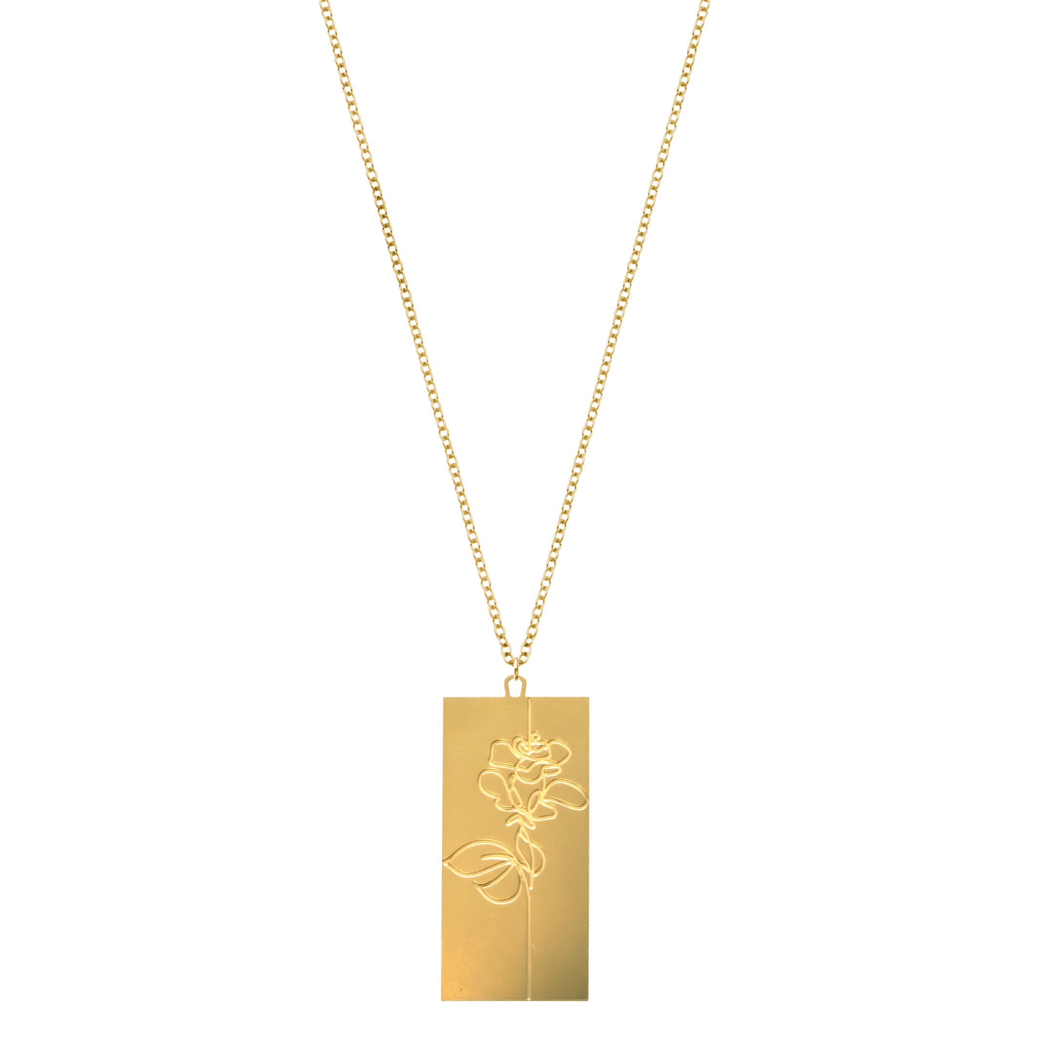 Rael Cohen Nature Inspired Solid Engraved Rose Necklace In Gold