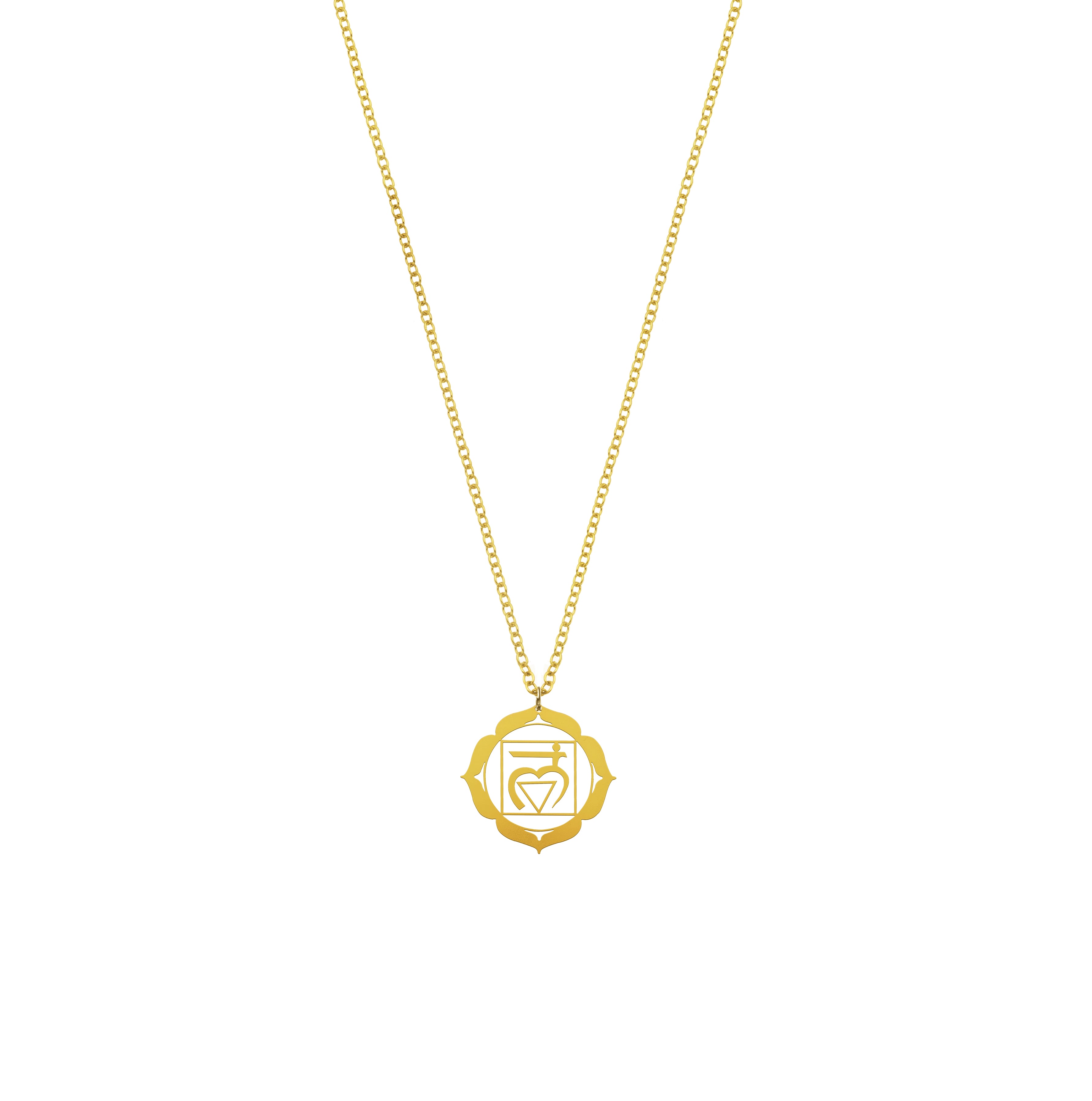 Root Chakra Pendant Necklace, Dainty Gold Chakra Necklace