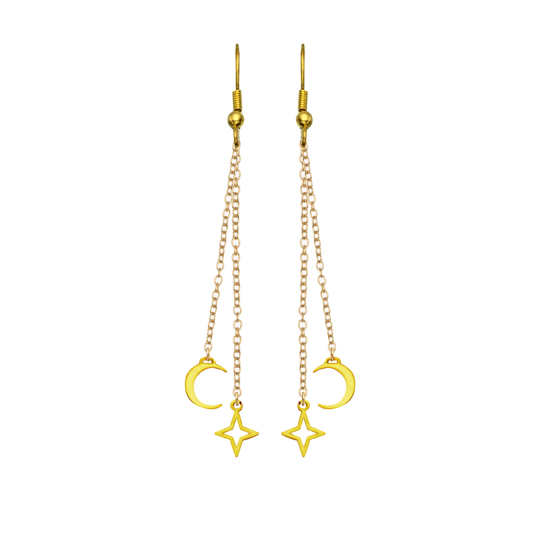 Rael Cohen Moon And Stars Inspired Starlight Dangle Earrings In Gold