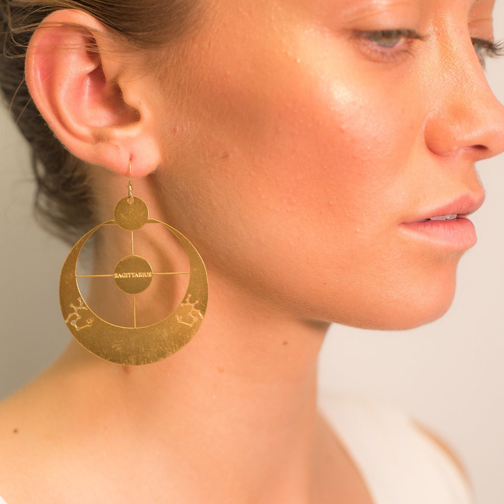 Rael Cohen Zodiac Inspired Sagittarius Constellation Earrings In Gold