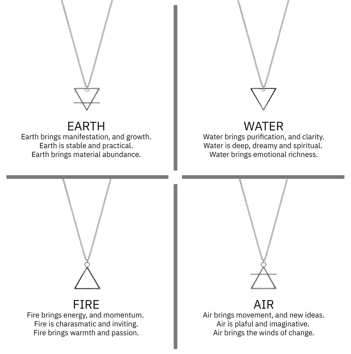 Element Necklace Gift Set | Simple Triangle Necklaces