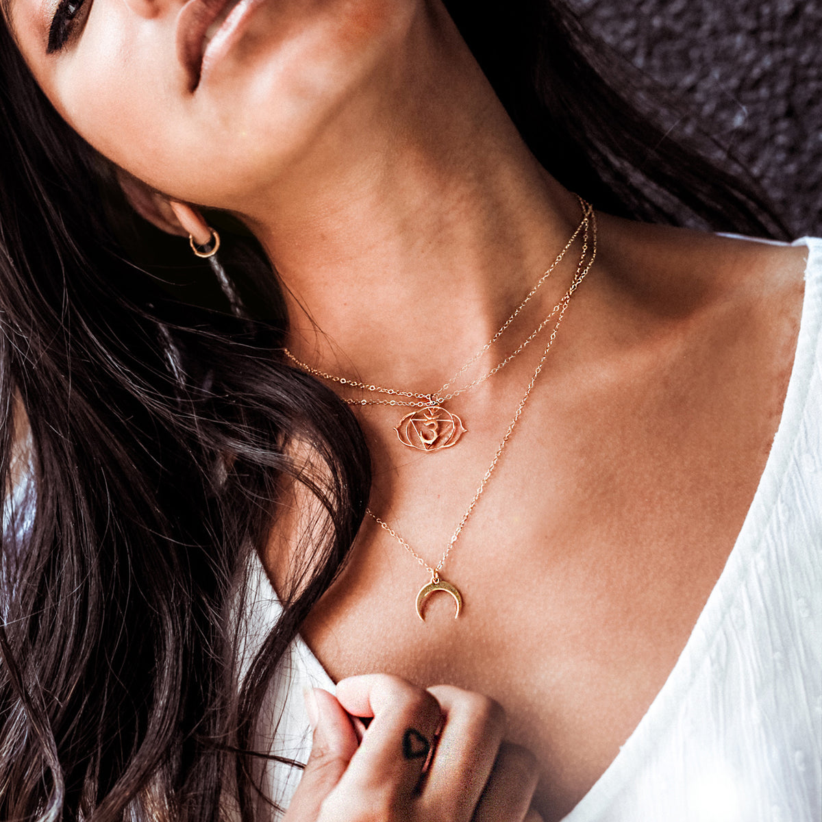 Rael Cohen Layered Necklaces Third Eye Chakra And Sacral In Gold