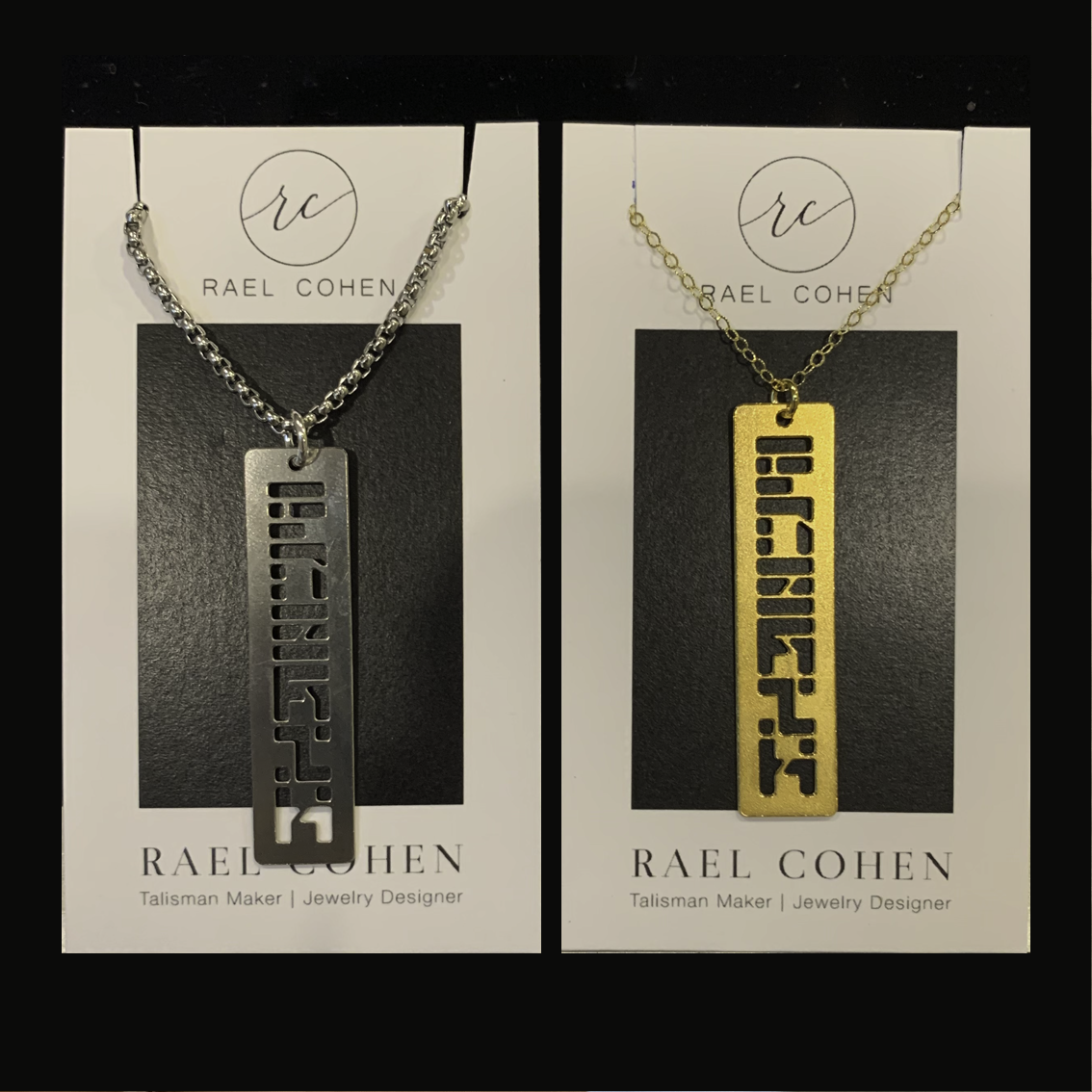 Rael Cohen Customized Burning Man Gifts Necklace In Silver And Gold