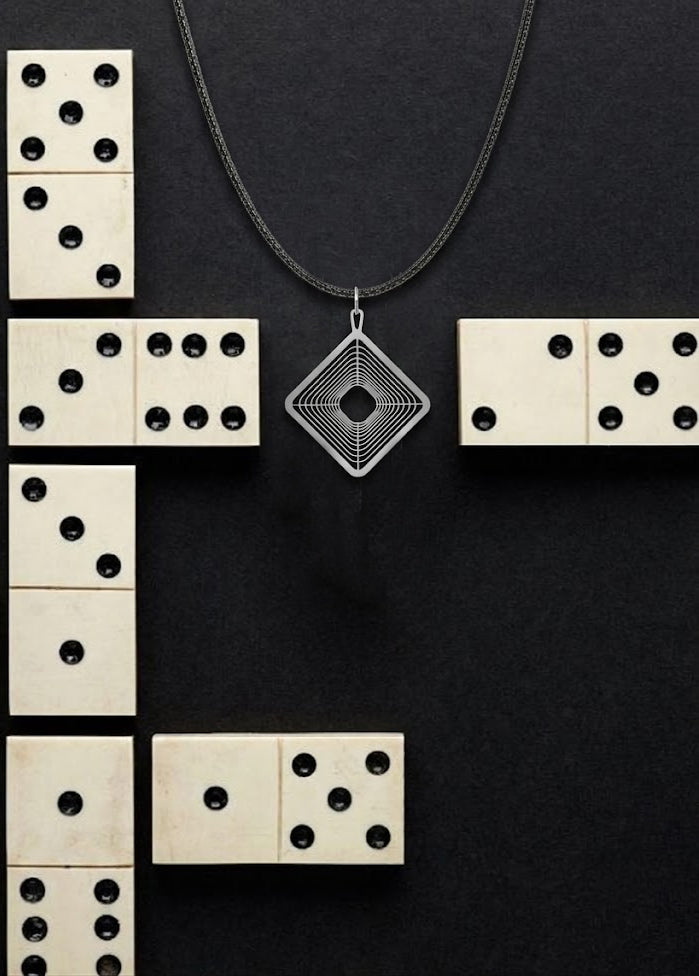 Symbol Jewelry | Silver and Black Wormhole Necklace