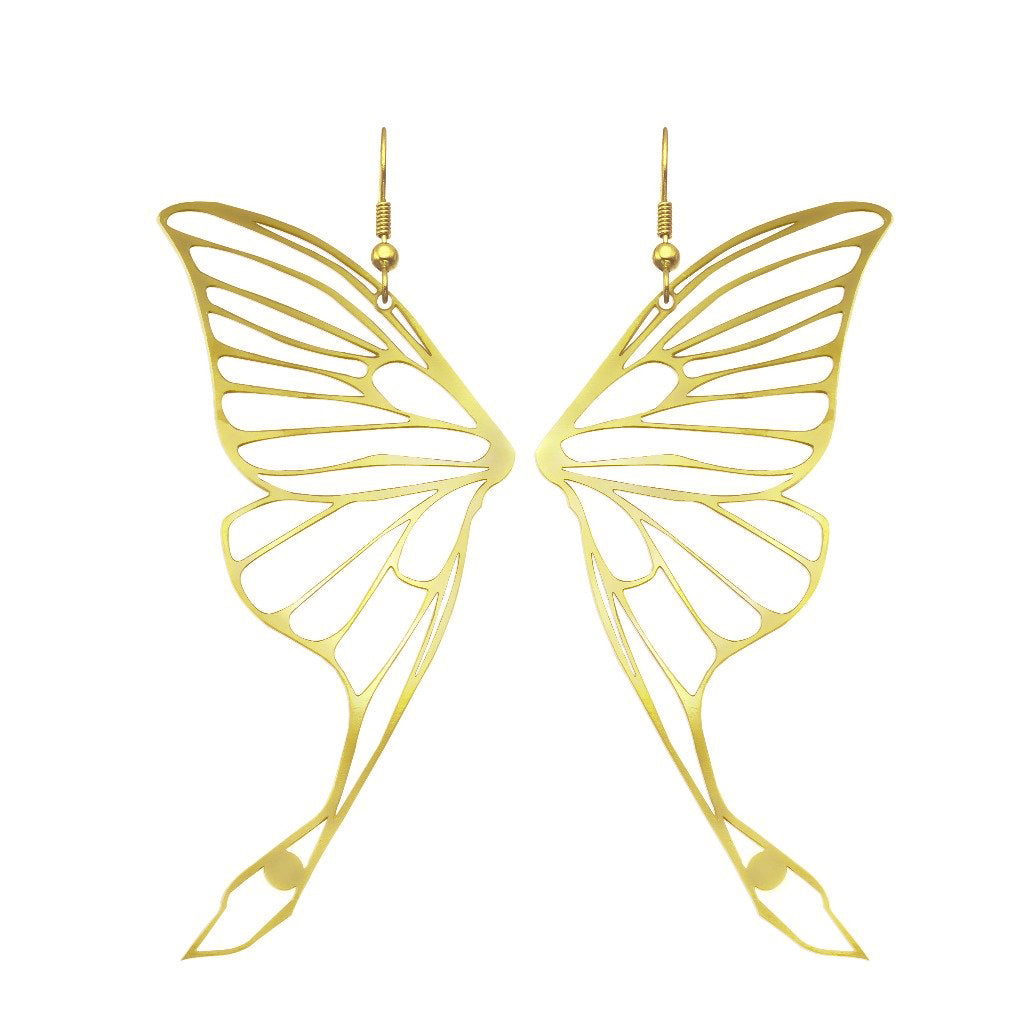 Rael Cohen Nature Inspired Jewelry Luna Moth Earrings In Gold.