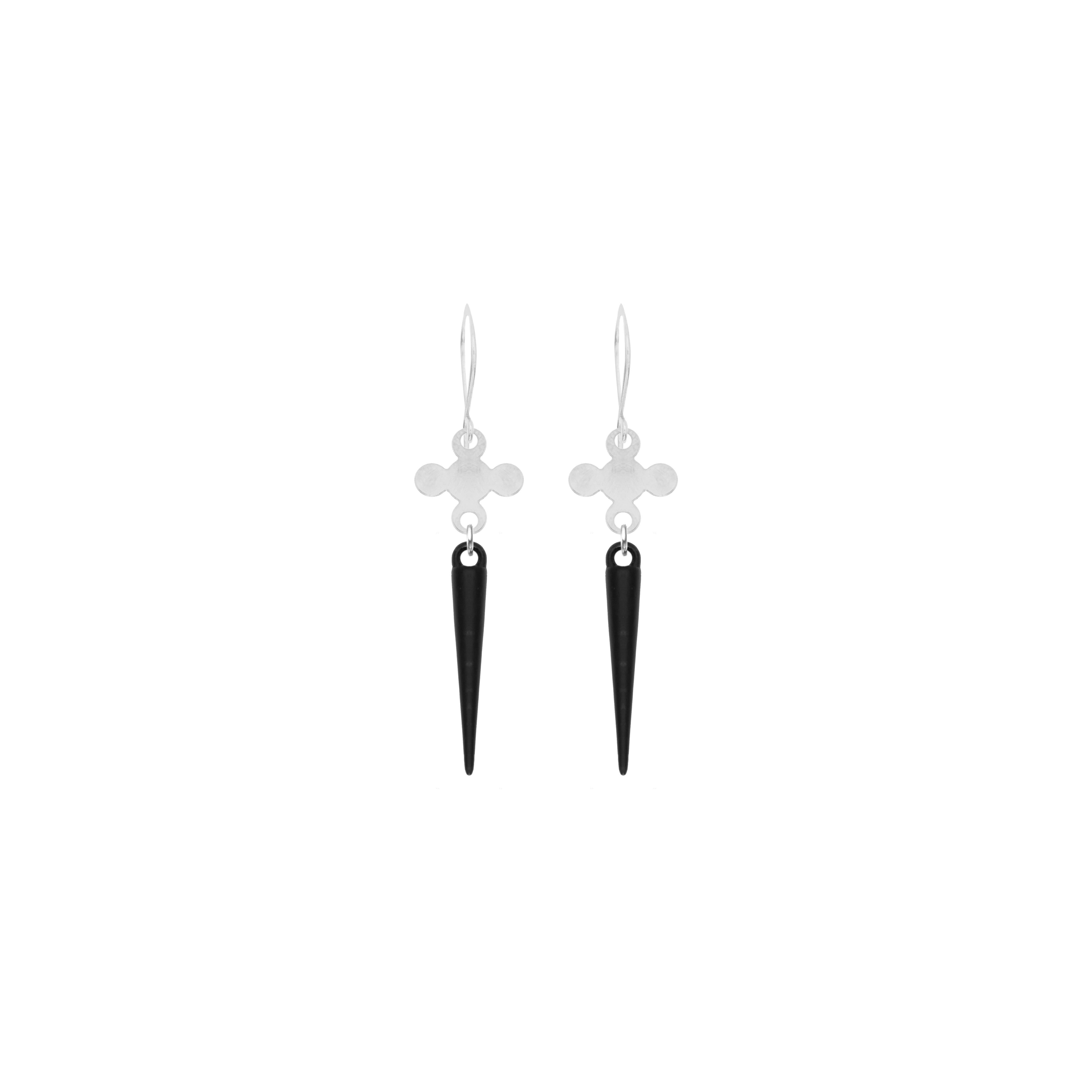 Mens Silver earrings with spikes