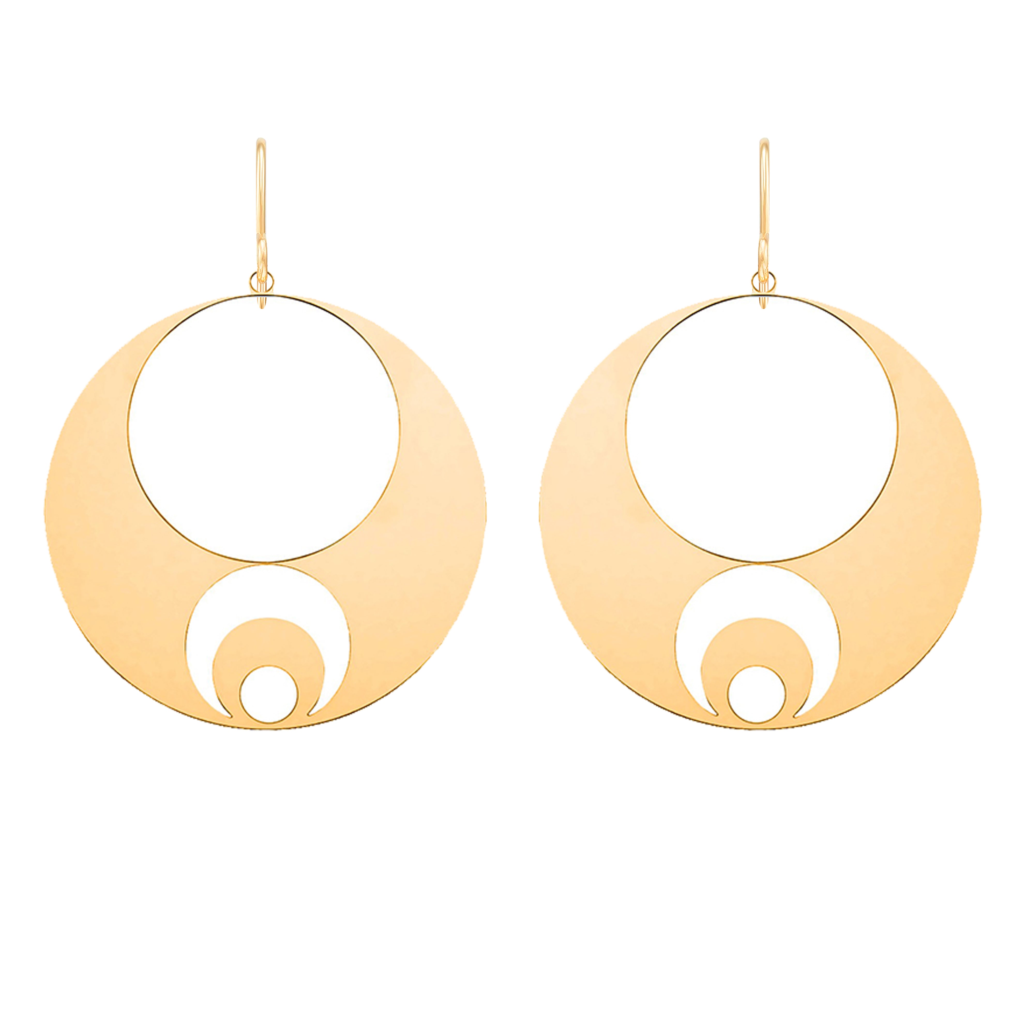 Celestial Jewelry - Round Moon Phase Earrings