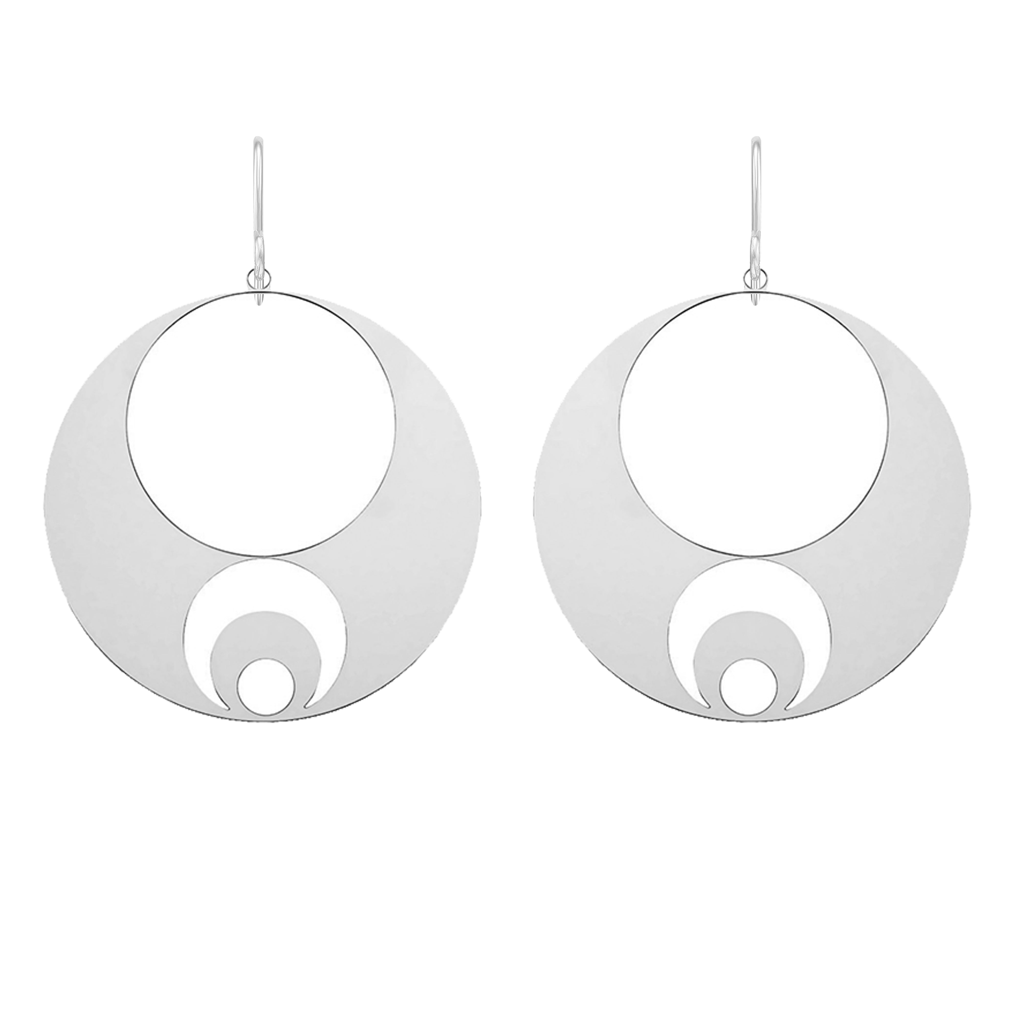 Celestial Jewelry - Round Moon Phase Earrings