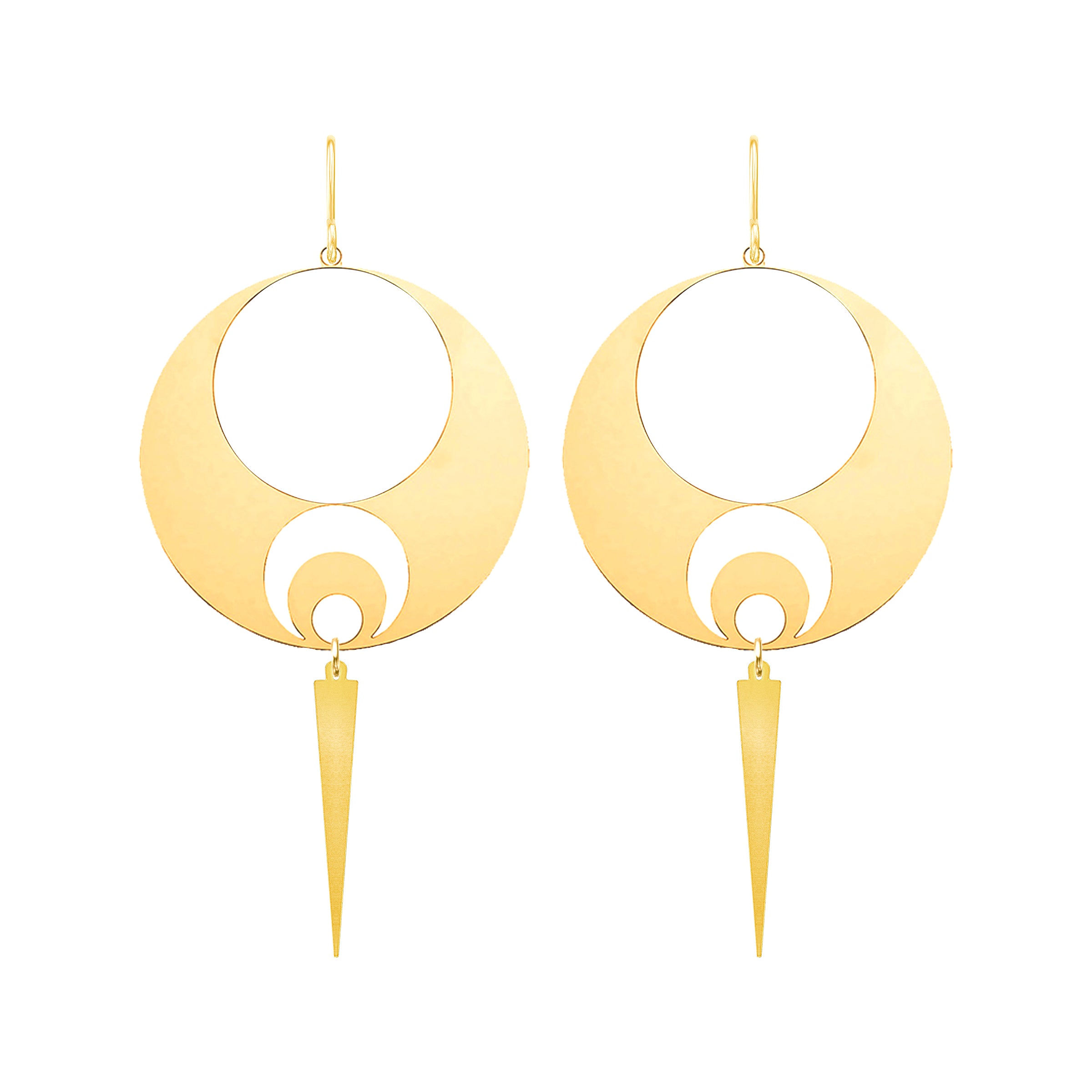 Rebel Moon Phase Earrings with Spikes