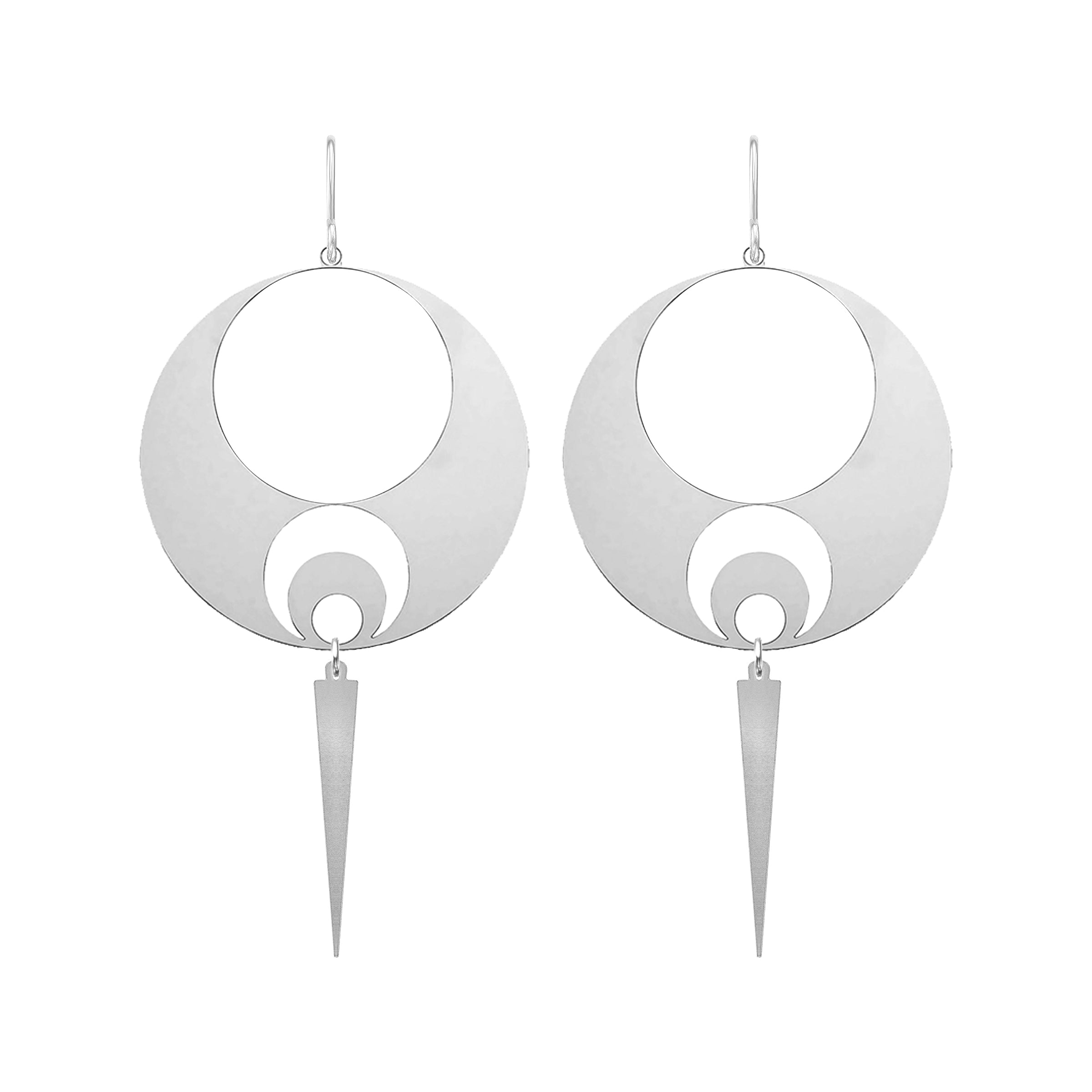 Rebel Moon Phase Earrings with Spikes