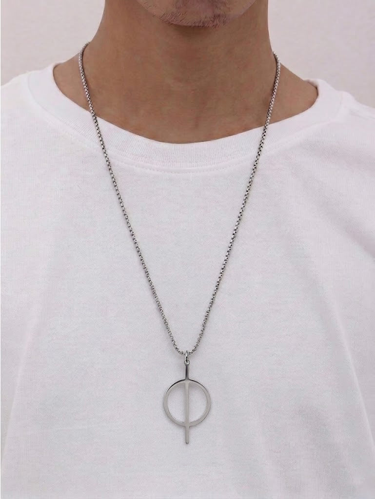 Science Jewelry - Mens Silver Phi Necklace