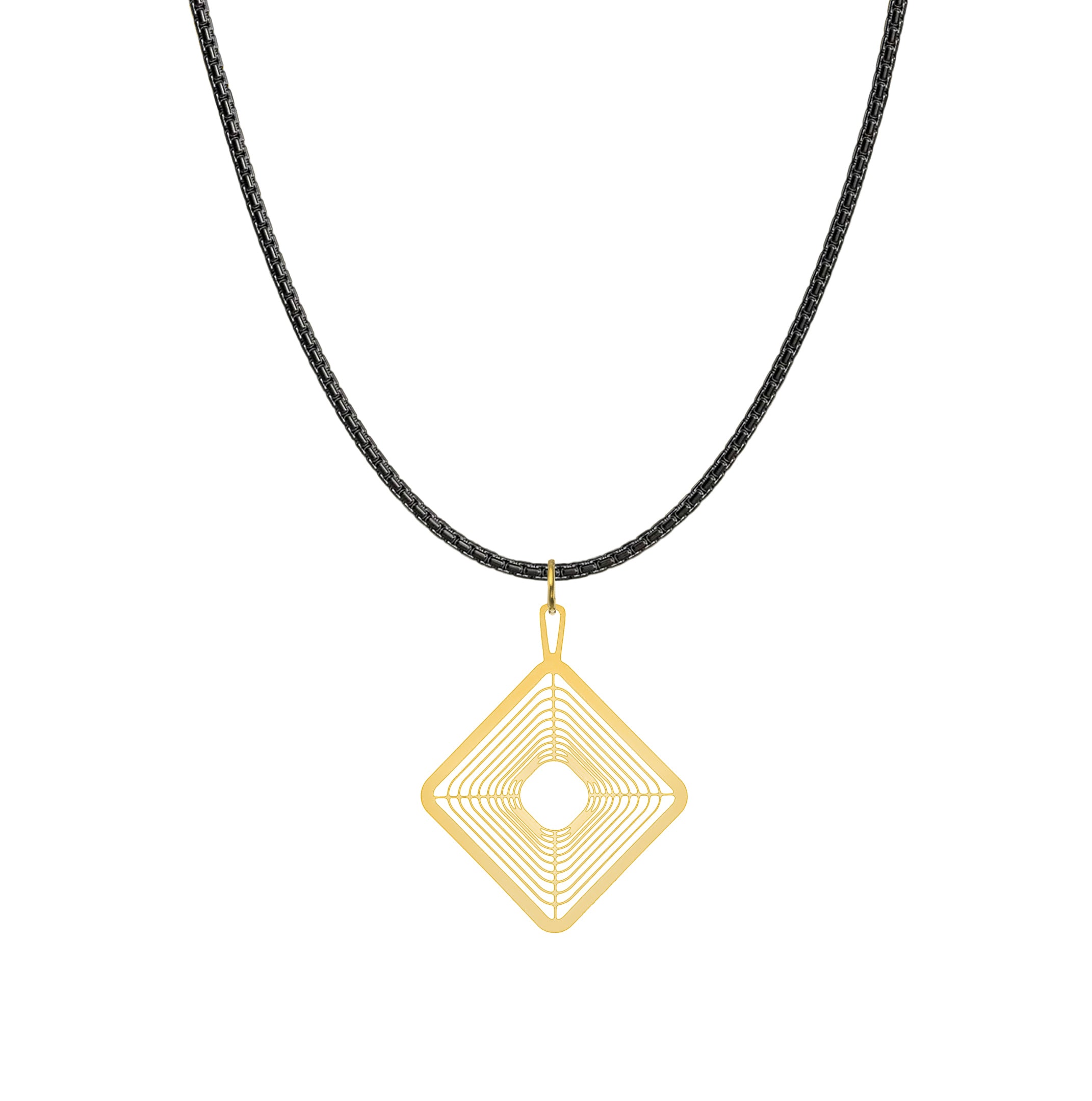 Symbol Jewelry | Gold and Black Wormhole Necklace