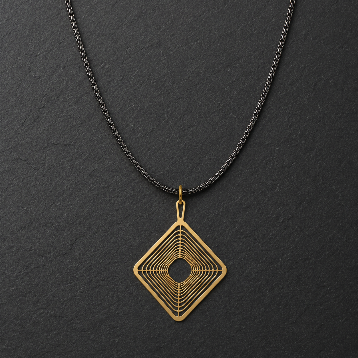 Symbol Jewelry | Gold and Black Wormhole Necklace