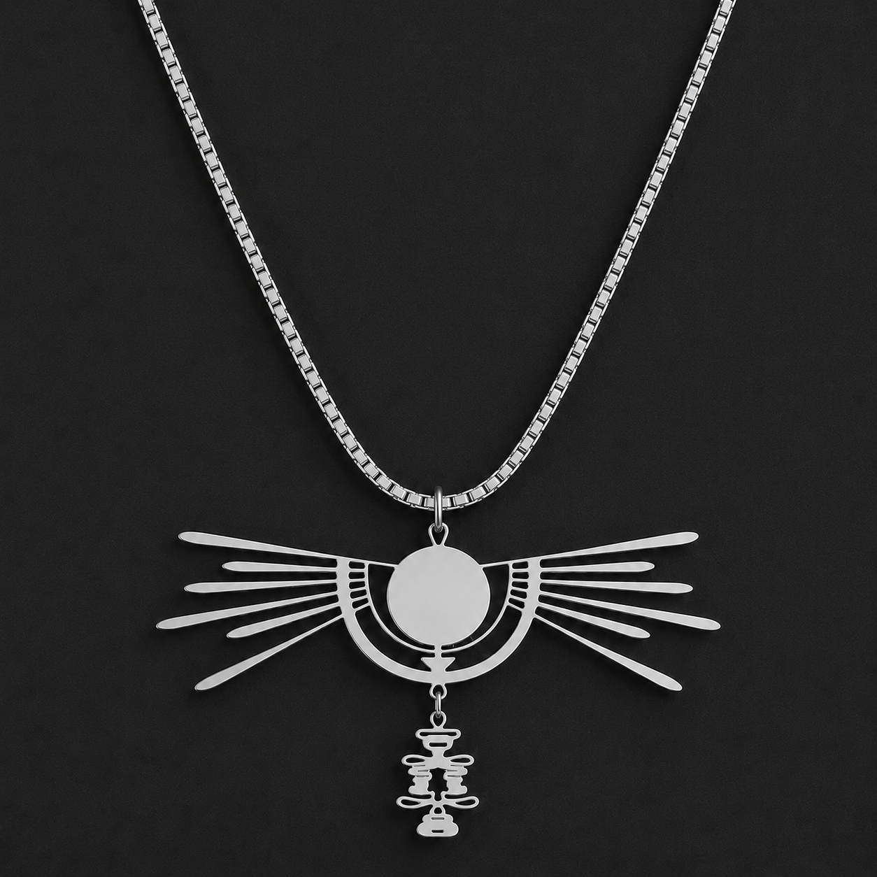 Mens Jewelry - Ancient Egyptian Silver Ra Necklace