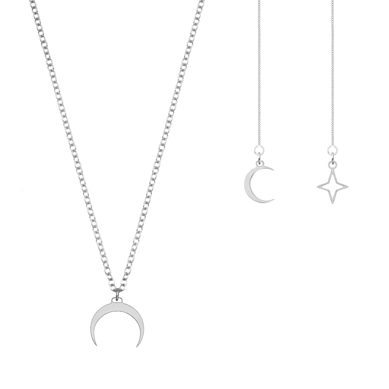 Celestial Jewelry - Moon and Star Jewelry Set