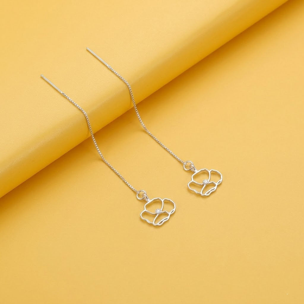 Silver Buttercup Earrings