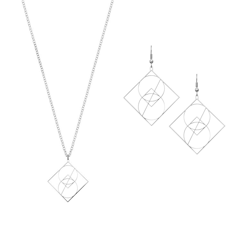 Vesica Piscis Symbol Jewelry Gift Set