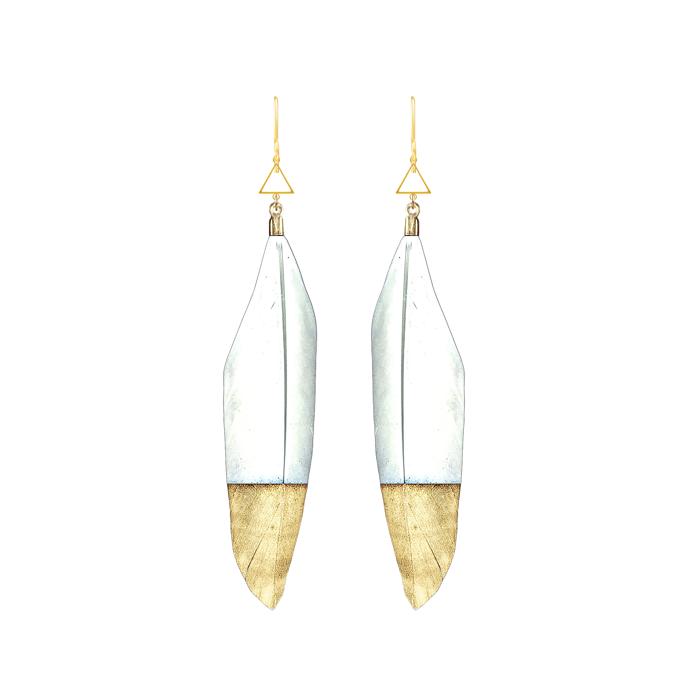 White Feather Earrings