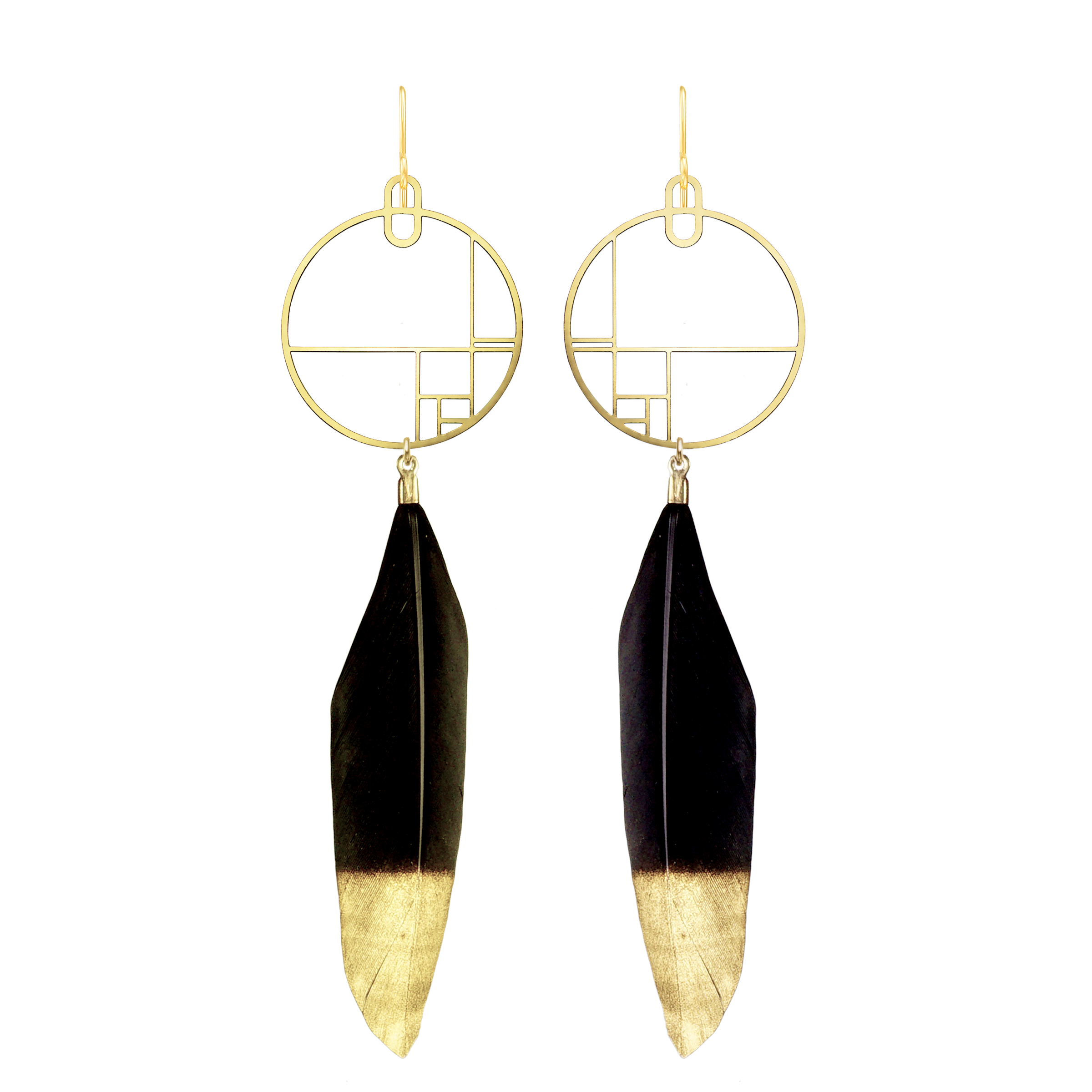 Art Jewelry - Drop Earrings With Feathers