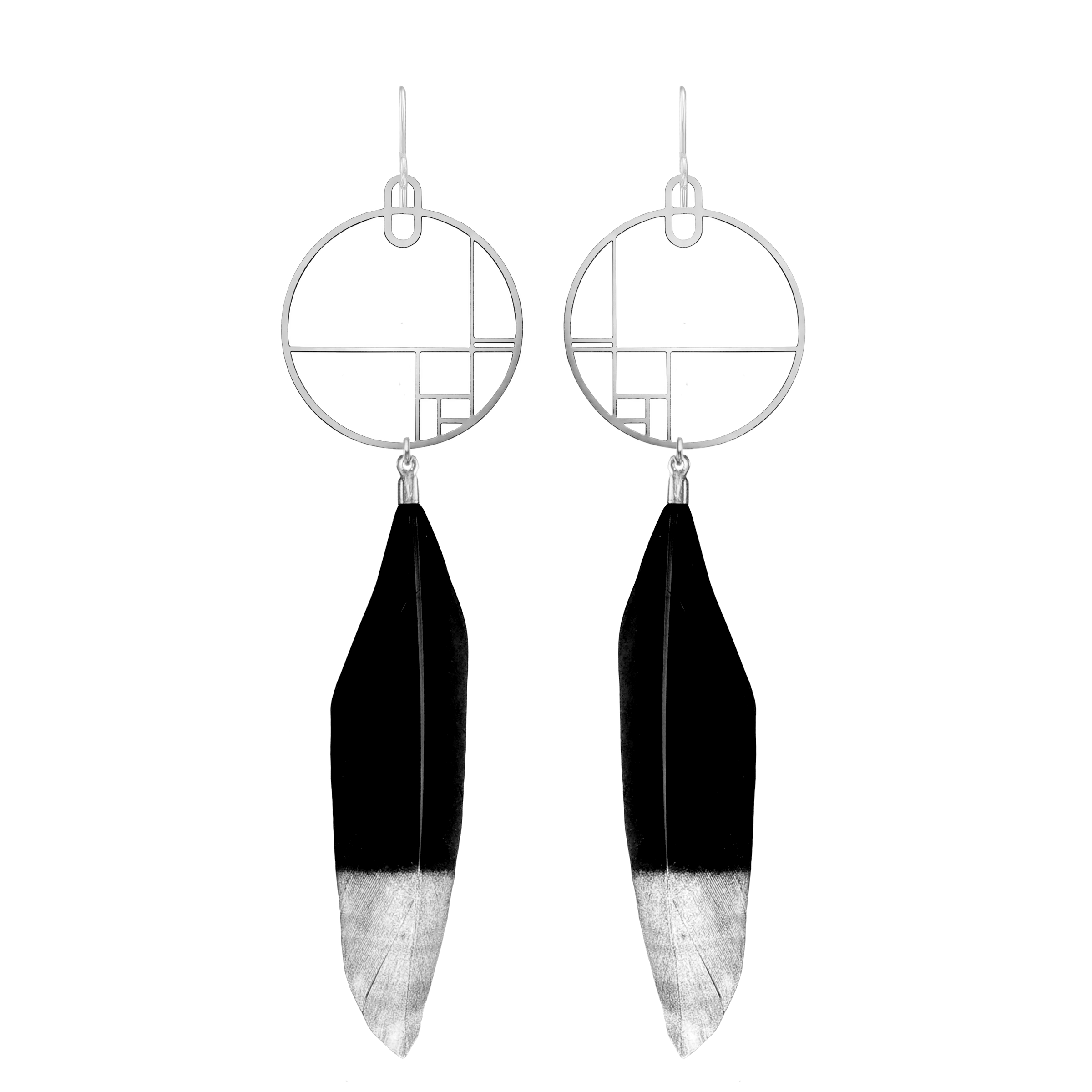 Art Jewelry - Drop Earrings With Feathers