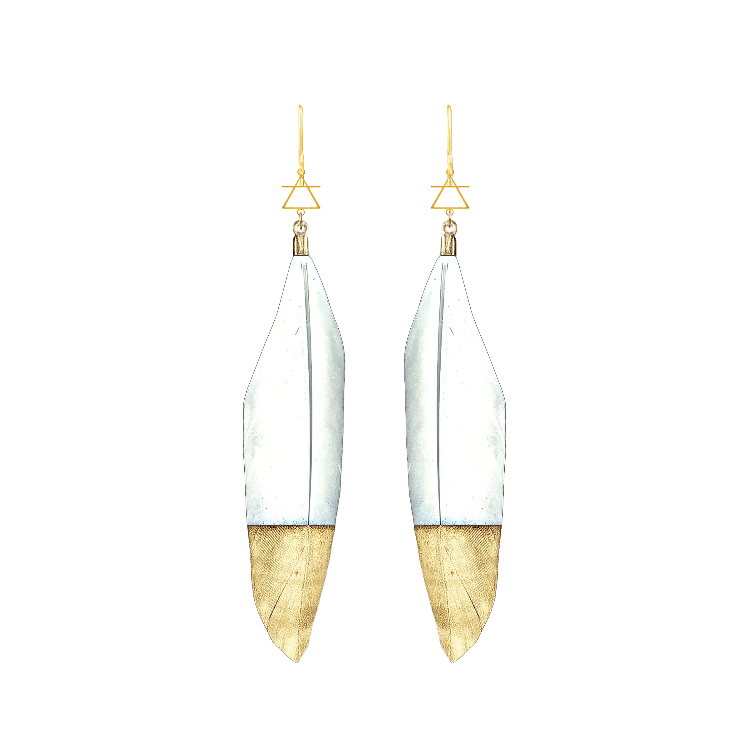 White Feather Earrings