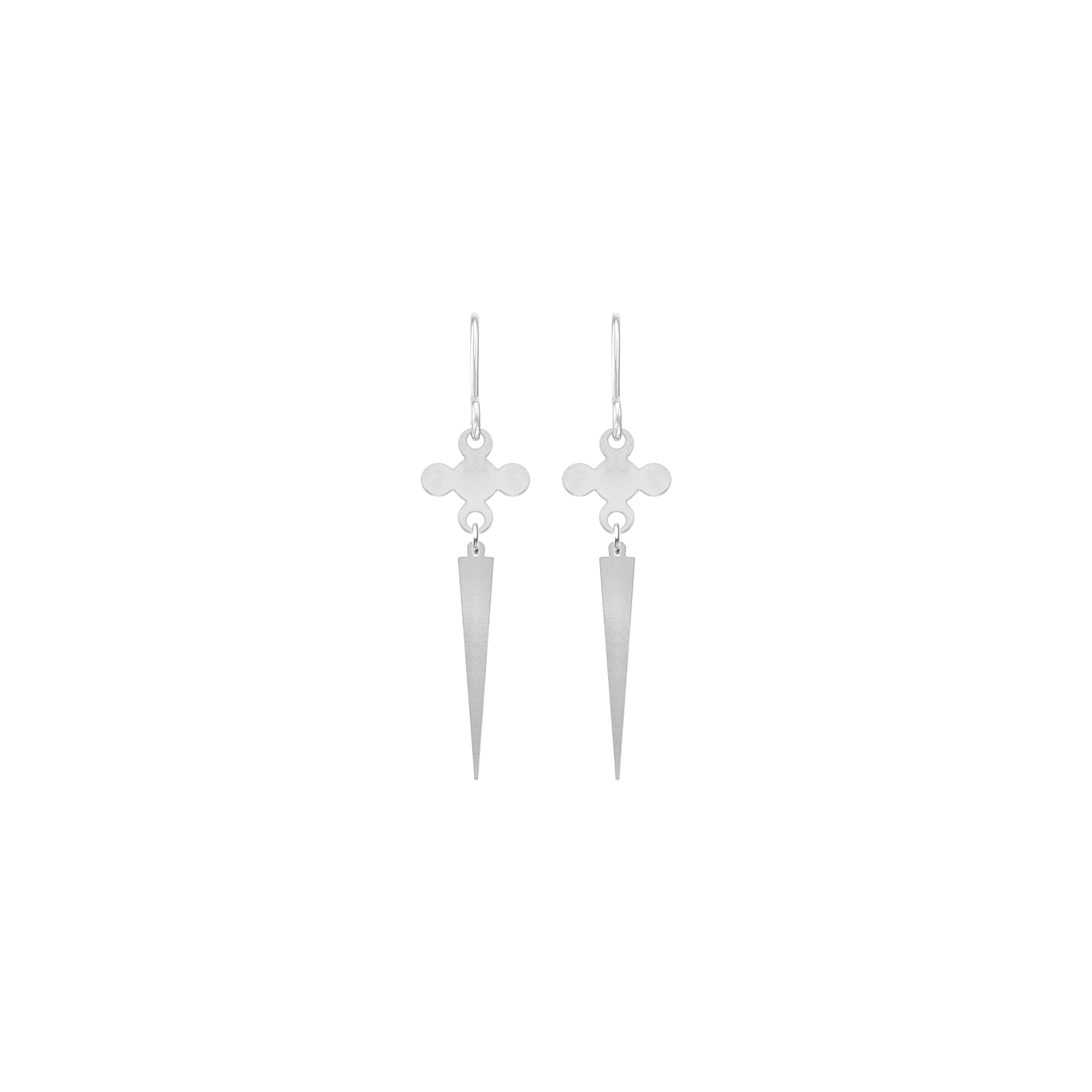 Earrings for Men - Quatrefoil Earrings with Spikes