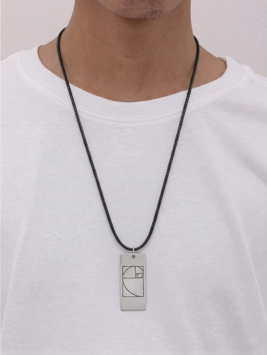 Mens Golden Ratio Necklace in Silver