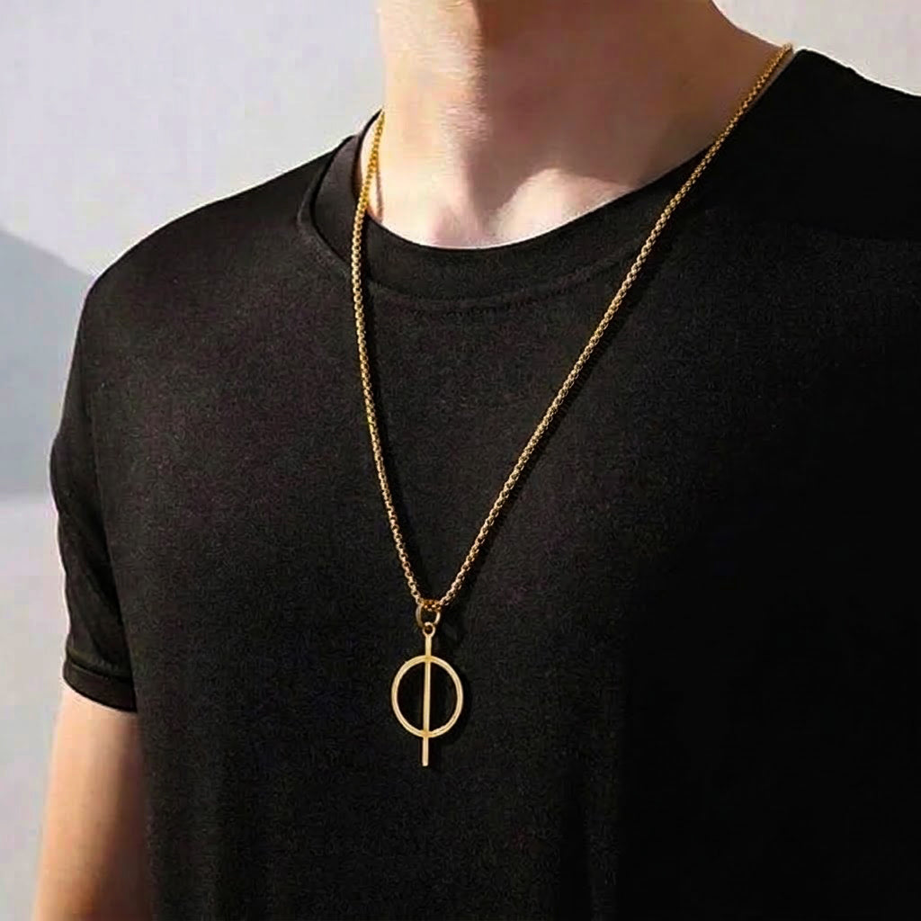 Science Jewelry - Mens Gold Phi Necklace