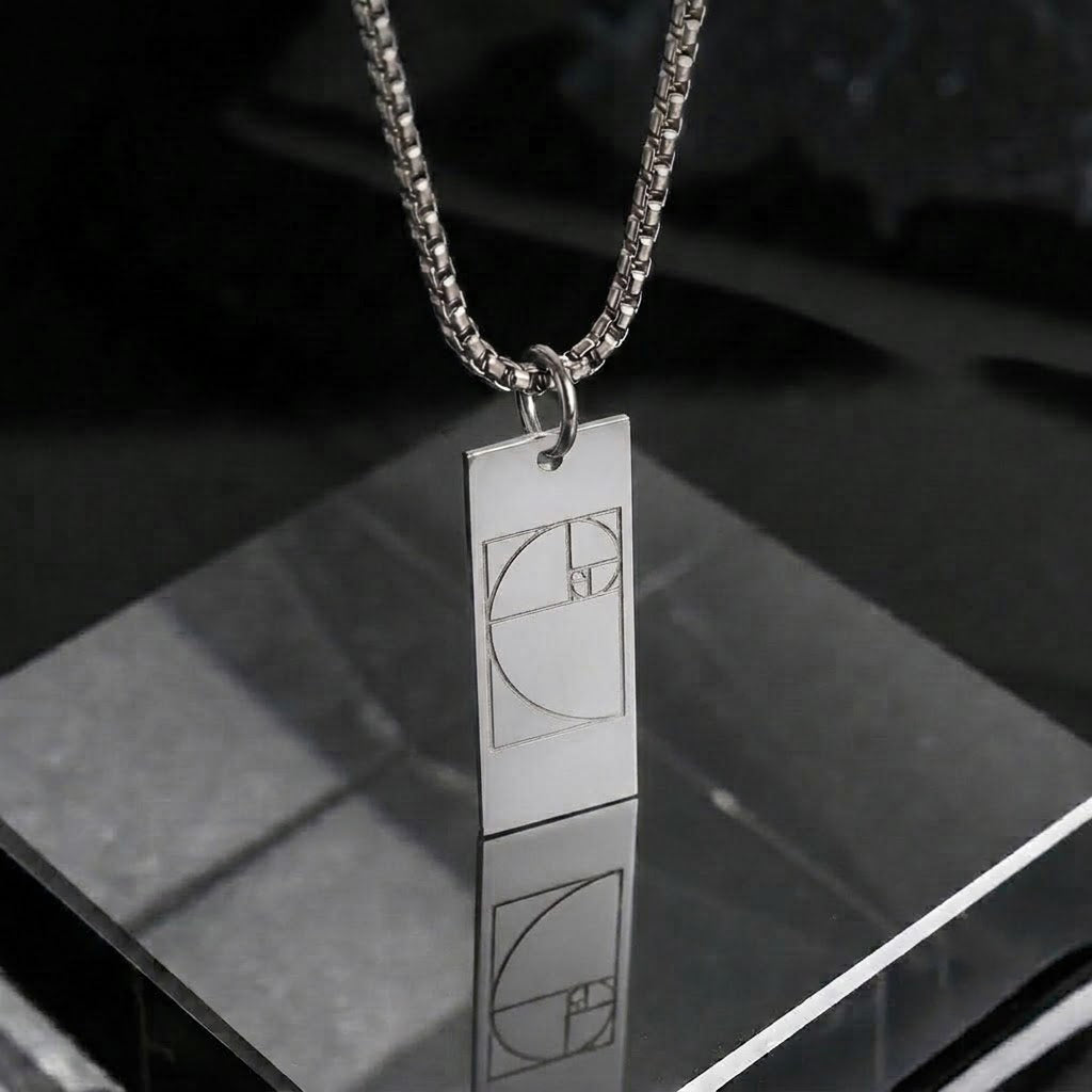 Mens Golden Ratio Necklace in Silver