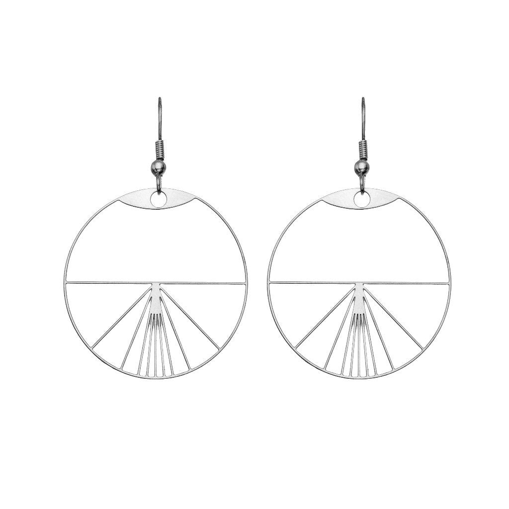 Rael Cohen Geometry Inspired Vitruvian Man Geometric Earrings In Silver