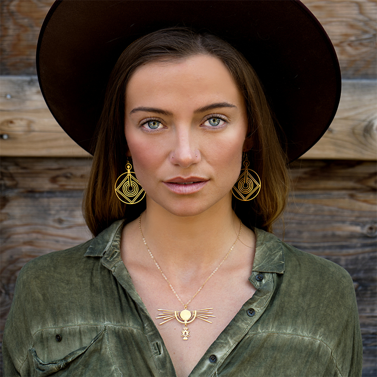 Celestial Jewelry - Large Crop Circle Earrings