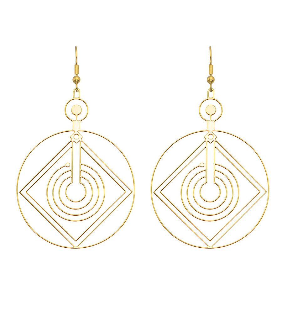 Celestial Jewelry - Large Crop Circle Earrings