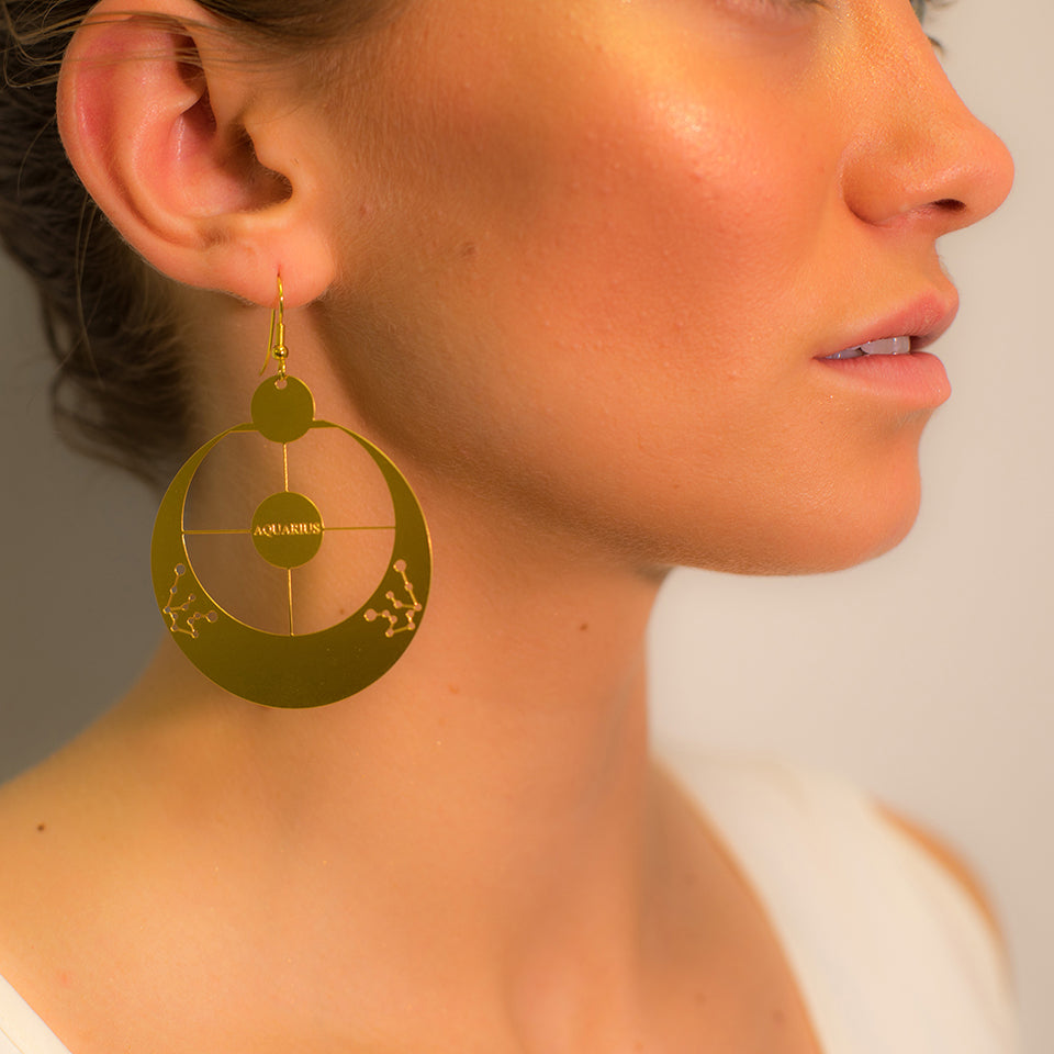 Aquarius Earrings | Zodiac Sign Jewelry