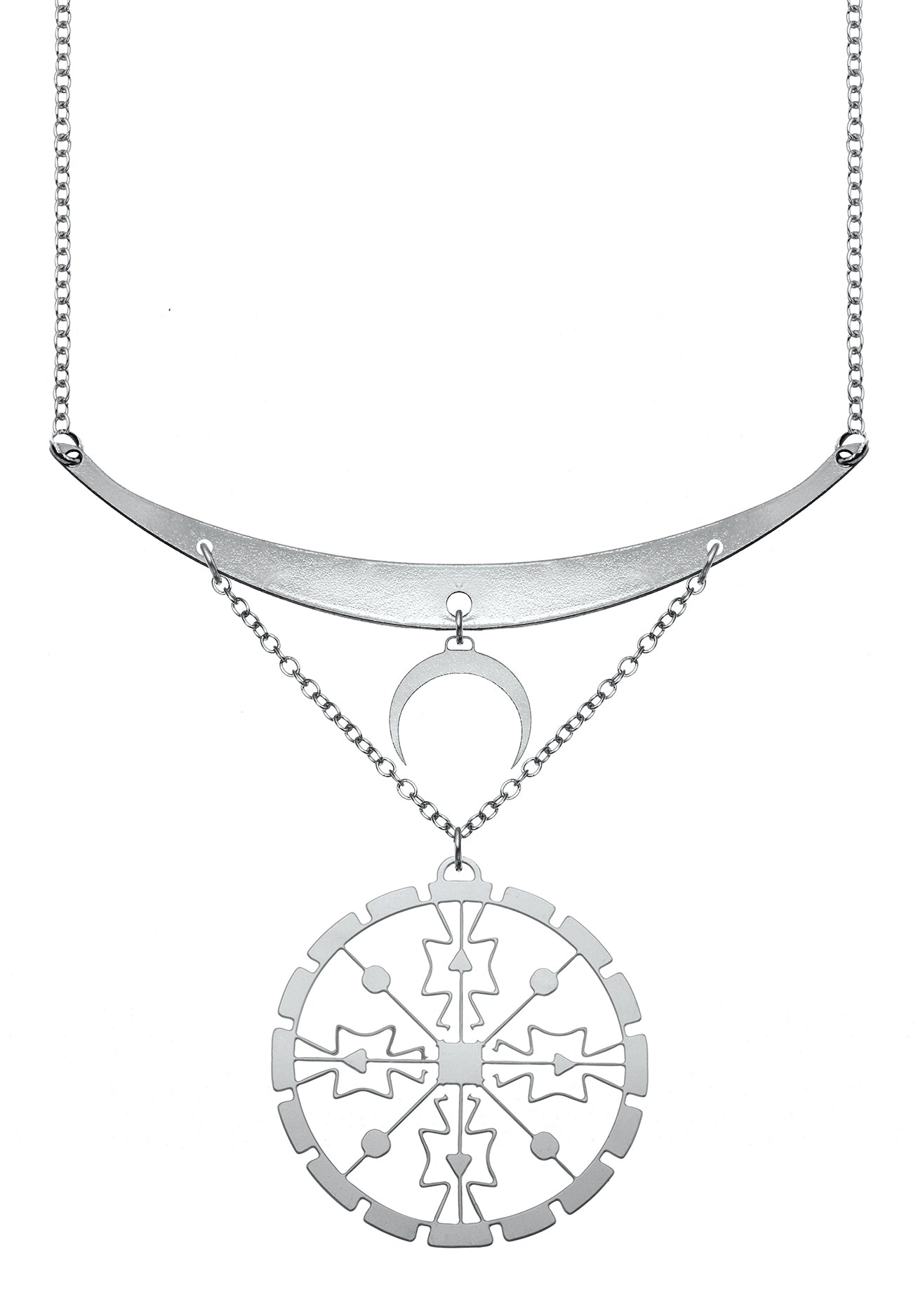 Moon Symbol Medicine Wheel Necklace
