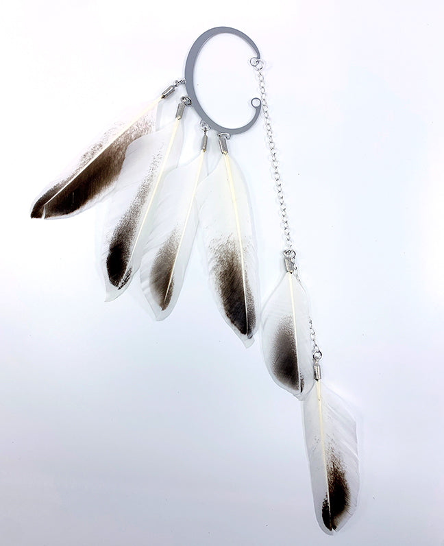 White Feather Ear Cuff