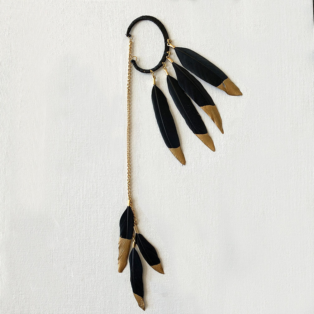 Black Feather Ear Cuff