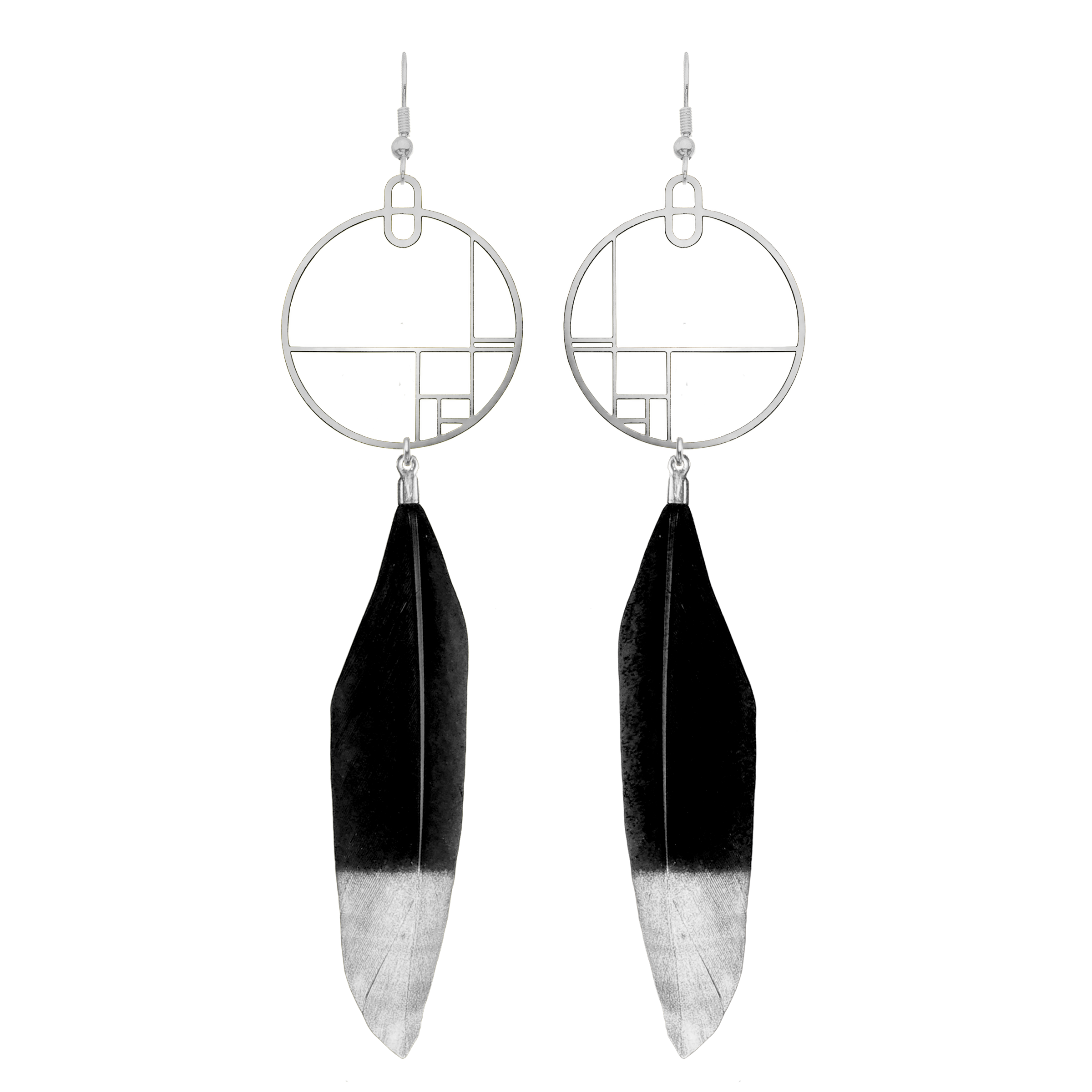 Art Jewelry - Modern Art Earrings With Feathers