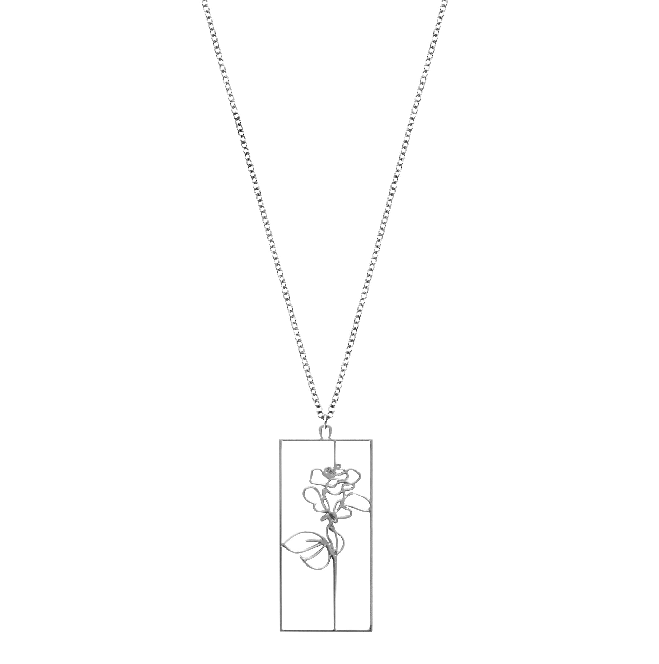 Art Jewelry - Hand Drawn Flower Necklace
